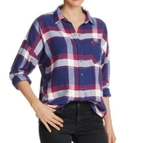 Rails Navy Purple Hunter Catalina Wine Plaid Button Down Shirt Size Small - Picture 9 of 9